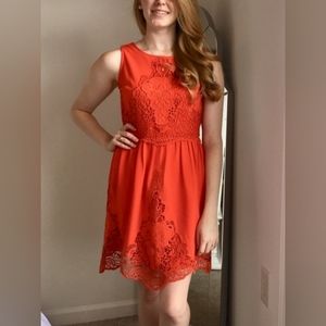 Gianni Bini Embroidered Boho Dress in Tangerine 🍊